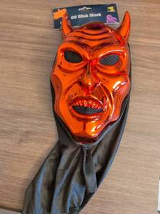 lot 47 image: Oil Slick Mask Red Devil Horn Face Covering