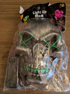 lot 52 image: Light Up Mask with LED Neon Green Eyes