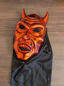 lot 53 image: LED Light-Up Devil Horns Mask Orange Halloween Costume