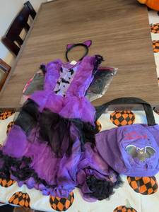 lot 59 image: Halloween Bat Costume Set with Dress Headband Wings Bag