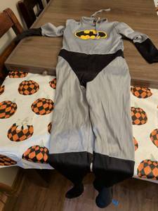 lot 80 image: Batman Logo Hoodie Gray Black Childrens Costume Jumpsuit