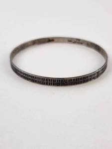 Danecraft Bangle Bracelet with Geometric Pattern Sterling Silver