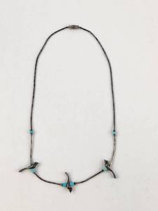 lot 126 image: Vintage Sterling Silver Navajo Beaded Necklace 16 5.4g