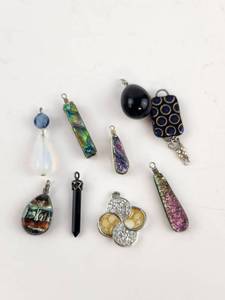 lot 269 image: Lot of 9 Assorted Colorful Pendants