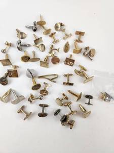 lot 275 image: Lot of Vintage Cufflinks Assorted Styles Brass Silver Tone