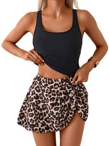 lot 1890 image: Eomenie Tankini Swimsuits for Women Tank Top with High Waisted Swim Skirt L - Retail $42