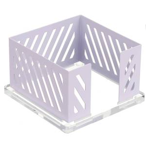 lot 1893 image: PATIKIL Sticky Note Holder, 4x4 Metal Note Dispenser for Classroom Home Office Desk Organizers Accessories Supplies, Purple - Retail $9