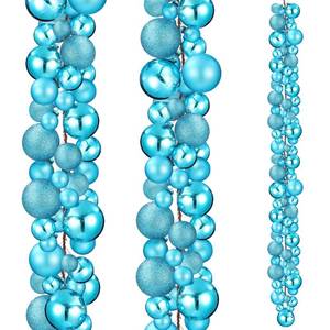 lot 1896 image: Yuxung 2 Pcs 6 ft Christmas Ball Ornament Garland, Lake Blue - Retail $253