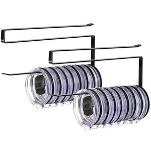 lot 1930 image: 2 Pack Tumbler Lid Organizer, Versatile Tumbler Storage Holds 20 Lids Black - Retail $12