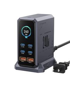 lot 1933 image: 240W USB C Charger Block,ASOMETECH 6 Ports USB Charging Station - Retail $44