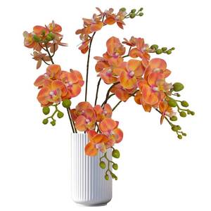 lot 1950 image: ATFL Orange Orchid Artificial Flowers 22����Faux Sunset Red Phalaenopsis Stem - Retail $23
