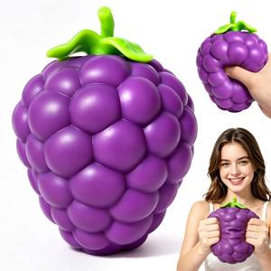 lot 1964 image: 7in Giant Grape Squishy, Stress Relief Gifts for Adults, Ideal for Home, Office, Travel and Stress Relief. - Retail $1,093