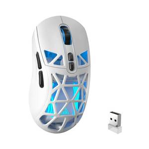 lot 1965 image: CORBOBO SOLAKAKA SM802 Wireless Gaming Mouse,24,000 DPI Max,Tri-Mode 2.4GHzBTWired USB Rechargeable White Mouse with RGB,Programmable Macro Buttons,68g Lightweight Computer Mouse for LaptopPCMac - Retail $24