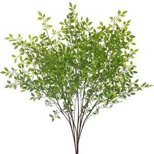 lot 1970 image: FAICOIA 3 Pcs Faux Greenery Stems for Vase 43.3 inch Artificial Branches with Leaves Nandina Fake Plants Spring Stems for Vase Home Shop Garden Decoration - Retail $20