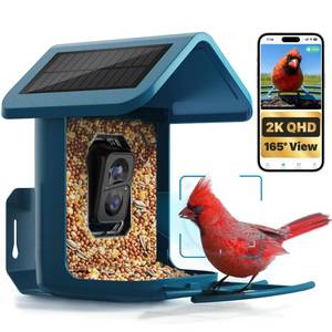 Smart Bird Feeder with Camera Solar Powered, 2K Live Stream for Backyard - Retail: $160