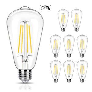 lot 1988 image: winsaLED 100W Equivalent LED Edison Bulbs 4000K Cool White, Non-Dim, 8 Pack - Retail $24