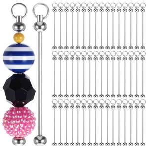 lot 1995 image: Limbeuuu 50pcs Blank Beadable Keychain Bars, Metal DIY Focal Bead Keychain Bar Charms Easy to Detachable Beaded Key Chain Making Accessories for Craft Item Project Pendant Kit Supplies - Retail $15