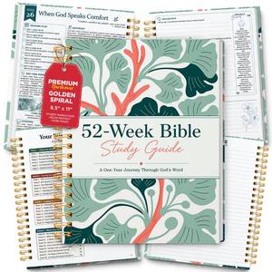 lot 2032 image: 52-Week Bible Study Guide, Bible in a Year Reading & Reflection Journal - Retail $22