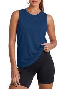 lot 2034 image: Alaroo Womens Workout Tops Sleeveless Loose Fit Pilates Outfits Yoga Running Gym Hiking Shirts Tank Tops for Women Blue Medium - Retail $10