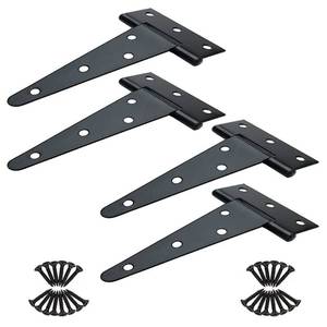 lot 2037 image: 8 inch T Strap Hinges, Heavy Duty T-Strap Shed Door Hinges Gate Hinges, Tee Hinge for Wooden Fences,Yard Door,Barn Door Gates, Wrought Rustproof 4PCS - Retail $10