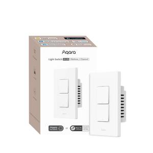lot 2044 image: Aqara Smart Light Switch H2 (2-in-1 Neutral, 2 Buttons, 1 Channel) - Retail $36