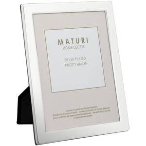 lot 2048 image: Maturi Silver Plated Photo Frame - Flat Edge Finish 5 x 7-inch (13 x 18cm) - Retail $35