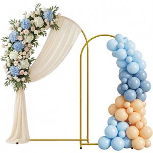 lot 2077 image: Metal Arch Backdrop Stand 2 Set (7.2FT6FT), Gold Wedding Arch Frame - Retail $40