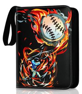 lot 2080 image: Baseball Card Binder, 900 Pocket Baseball Card Holder with 50 Removable Sleeves, Creative Design Zipper Sports Card Binder Sheets Display Storage for Collectors Boys and Girls Gift (RED 900 CARD) - Retail $27