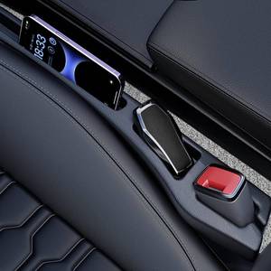 lot 2099 image: FOLUMAD Car Seat Gap Filler 2 Pack, Soft Foam Multifunctional Seat Side Gap Filler with Organizer, 2 in 1 Seat Crevice Blocker Stop Things from Dropping, Universal Vehicle Interior Accessories Black - Retail $12