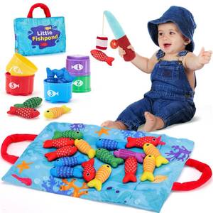 lot 2113 image: hahaland Montessori Toys for 1 Year Old Boy Girl Birthday Gift-Fishing Game - Retail $27