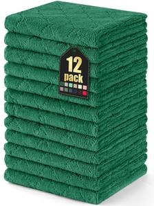 lot 2119 image: Homaxy 12 Pack Super Soft Absorbent Dish Cloths, 13 x 19, Dark Green - Retail $29