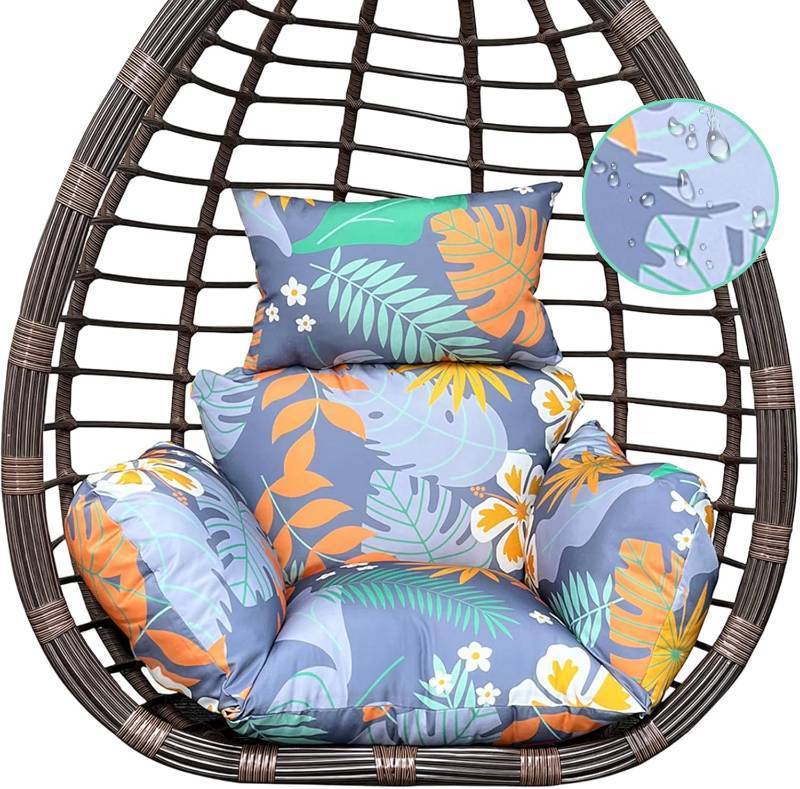 lot 1307 image: $46 IndoorOutdoor Egg Chair Cushion - Floral U-Shaped Back Cushions for Egg Chair