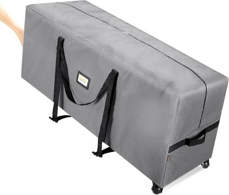lot 1561 image: BALEINE 7.5 ft Rolling Christmas Tree Storage Bag, 2 Swivel Wheels, 600D