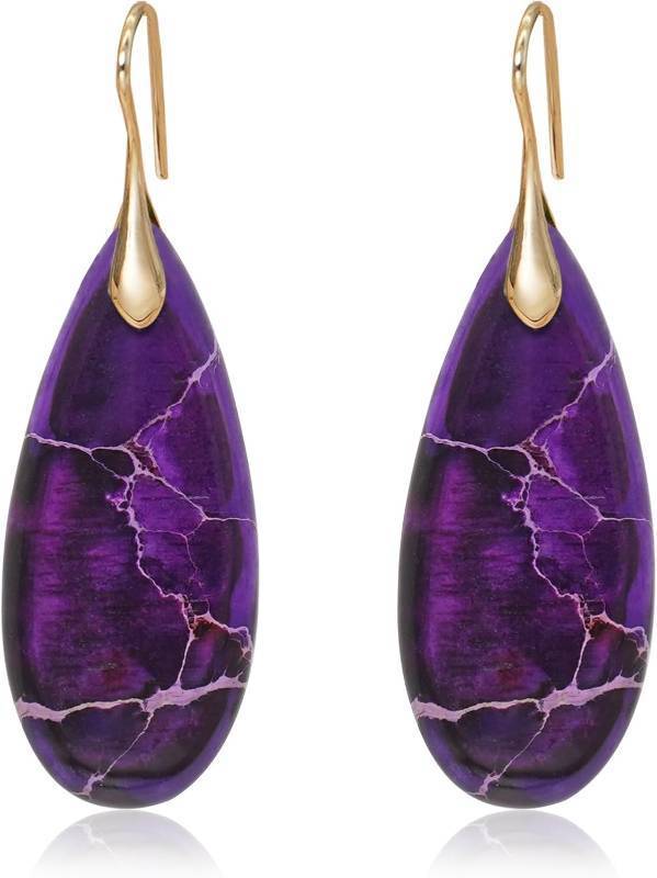 lot 1625 image: Natural Stone Earrings Waterdrop Stone Dangle Earrings for Women
