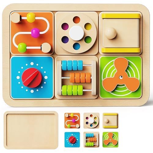 lot 2039 image: Baby Toddler Busy Board for 1 Year Old, Montessori Toys for 1 Year Old