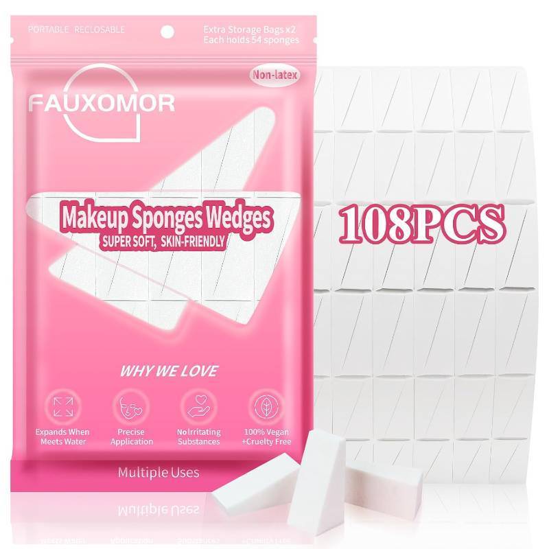 lot 2116 image: Fauxomor 108 Pcs Makeup Sponge Wedges Make Up Sponges for Foundation