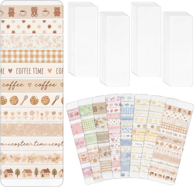 lot 2350 image: Crtiin 60 Pcs Washi Tape Organizer with Storage Box, Portable Holder