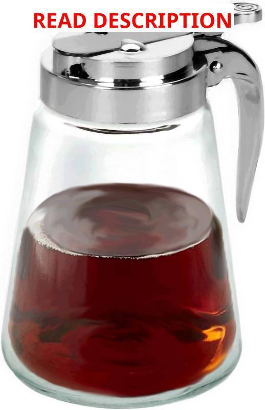 lot 2387 image: Glass Bottle Syrup Pitcher Honey Maple Syrup Dispenser Retracting Spout 12