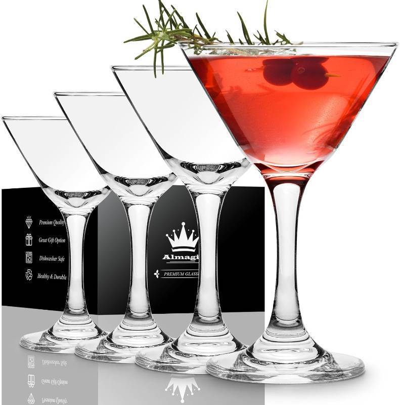 lot 2437 image: Martini Glasses Set of 4 - Small Size 120 ml  4 oz Cocktail Glasses