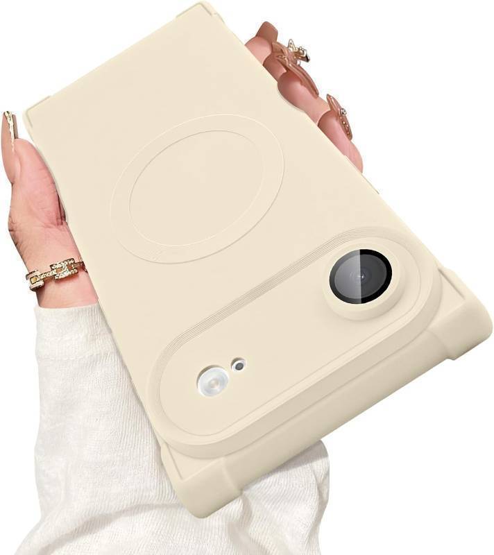 lot 64097 image: Magnetic for iPhone Air Case Rectangle, with Camera Lens Protector, Compatible with MagSafe, Shockproof Military-Grade Protection, Soft Silicone Cover for Women Men, White