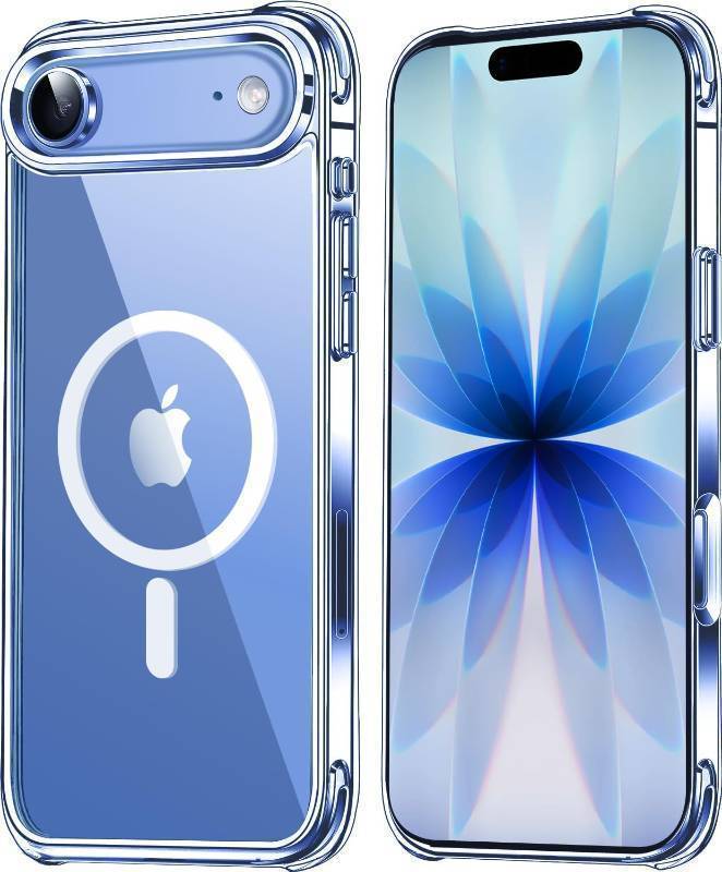lot 66582 image: Mkeke Magnetic Designed for iPhone Air Case Clear, Compatible with MagSafe Not Yellowing Military-Grade Drop Protection Protective Case for iPhone 17 Air Case with Shockproof Bumper 2025