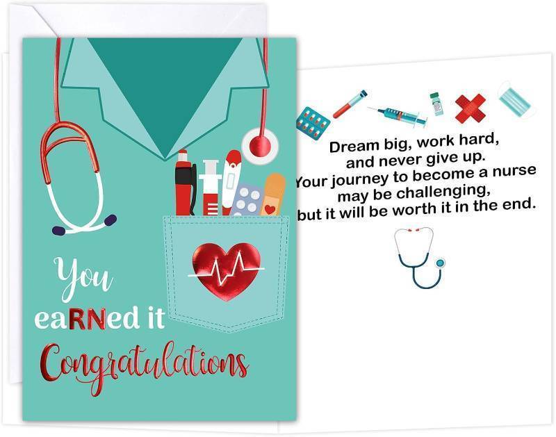 lot 66688 image: 5 x 7 inches Fancy Land Foiled Nurse Graduation Card with Envelope 2026 RN Graduation Gifts for Nursing School Medical Party