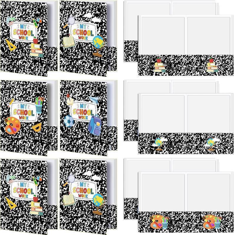 lot 66770 image: Kosiz 12 Pcs 9 x 12 Inch Girl Composition Book 2 Pocket Folders Cute Kawaii