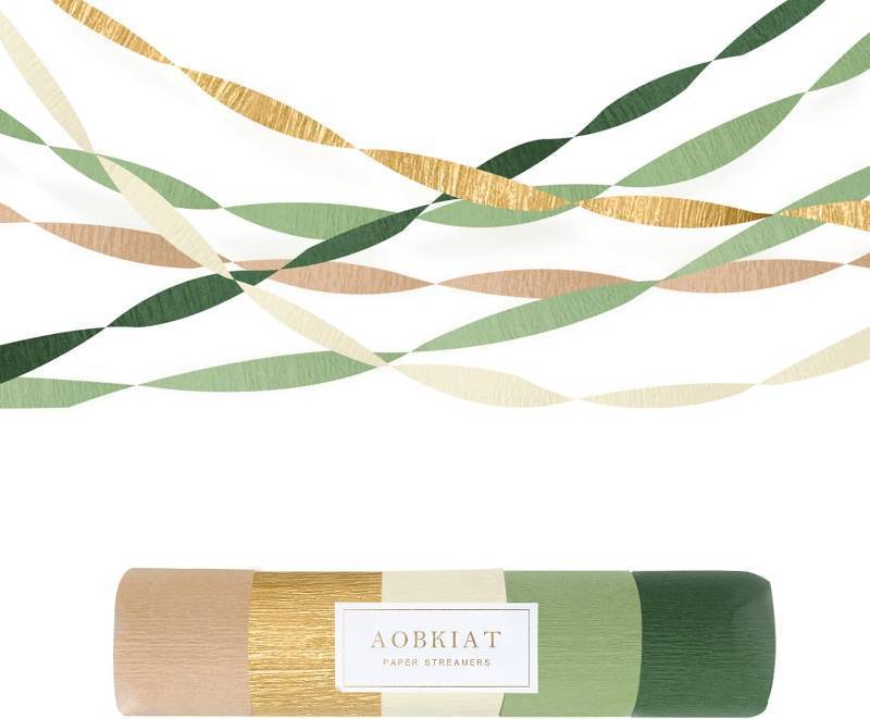 lot 68032 image: AOBKIAT Wedding Streamers Party Decorations,5 Rolls Olive Green Crepe Paper
