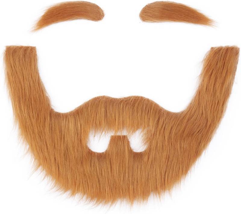 lot 68037 image: Full Fake Beard and Eyebrows Self Adhesive Realistic Costume Facial Hair Stick On Beard