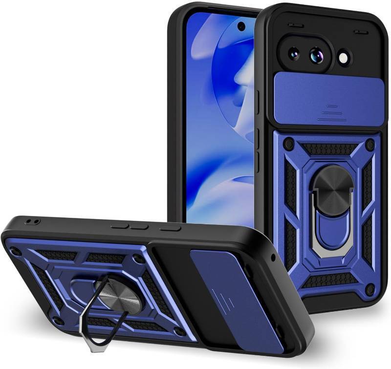 lot 68071 image: for Google Pixel 9A Case Sliding Camera Cover and Multi Angle Stand,Blue