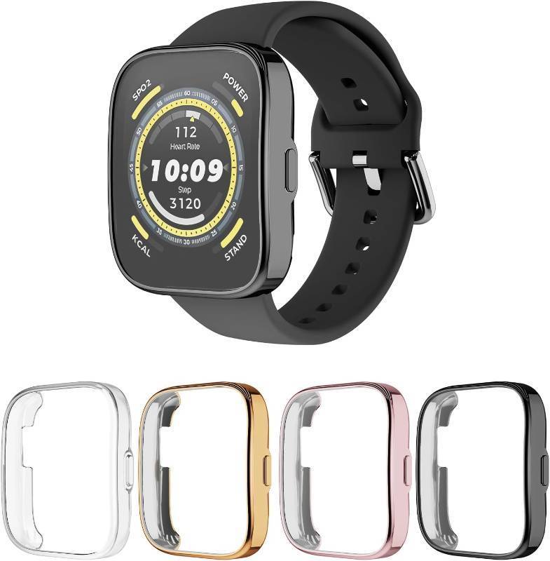 lot 68078 image: Screen Protector Case for Amazfit Bip 5 (2023 New) Smartwatch, 4-Pack Soft TPU Film Face Protective Cover Replacement Accessories for Amazfit Bip 5