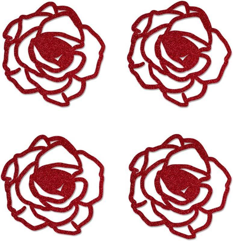 lot 68102 image: Rose Cut-outs, 12-Pack Table Topper Birthday Party Decorations