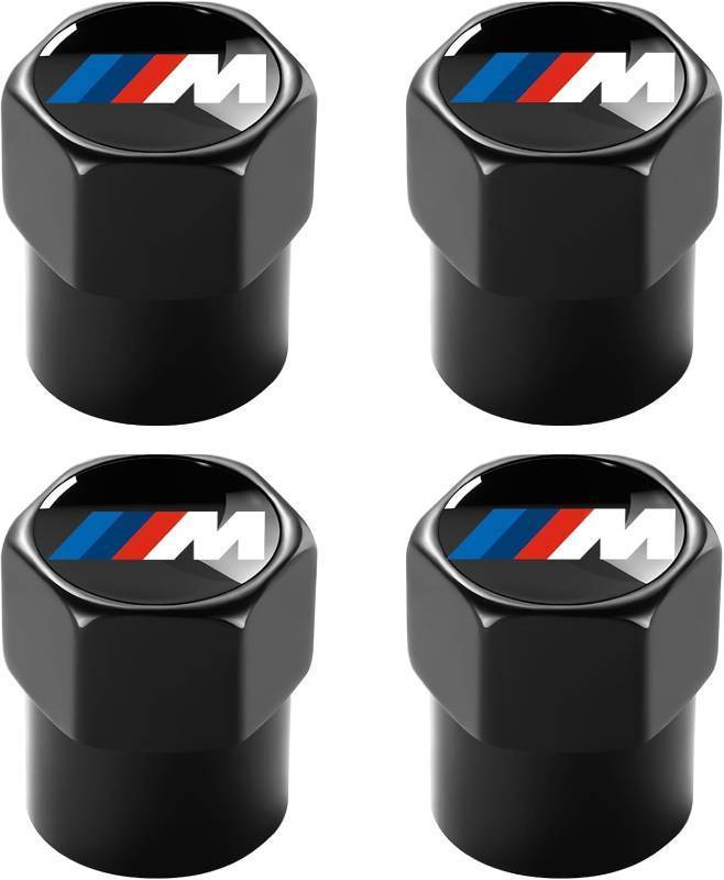 lot 68108 image: YUIQIEUY Tire Valve Stem Caps Cover Fit for BMW M Metal Car Wheel Air caps Auto Valve Stem Caps Accessories 4 Pack Black