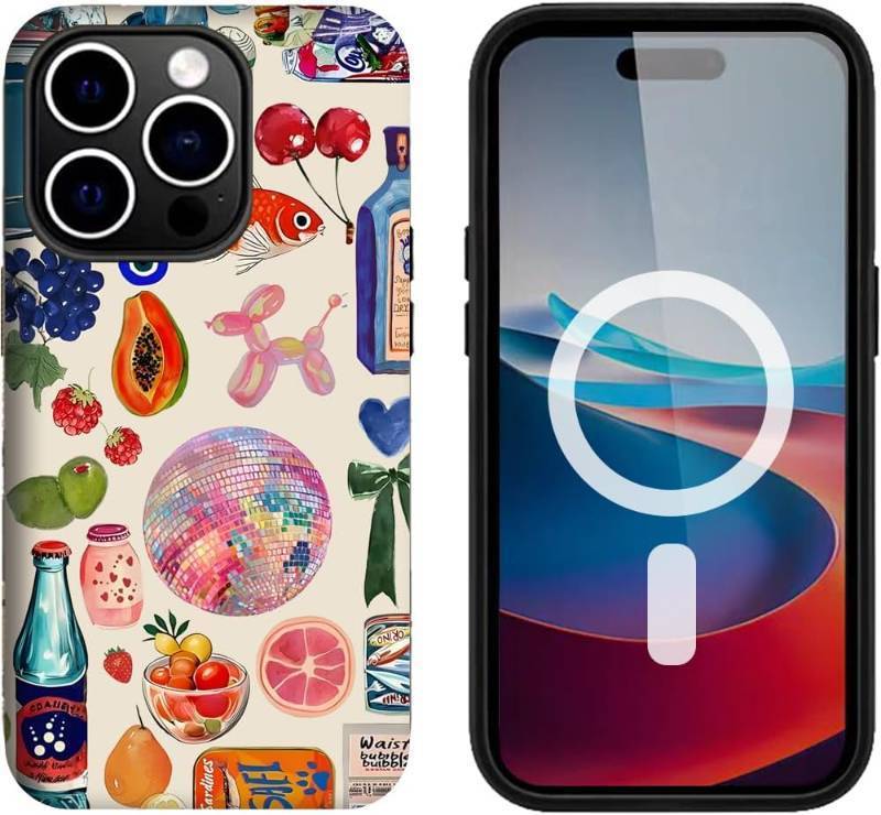 lot 68116 image: for iPhone 16 Pro Max Case for iPhone 16 Pro Max, Compatible with Magsafe, European Summer Collage, Scratch-Resistant, Shockproof, Wireless Charging Compatible